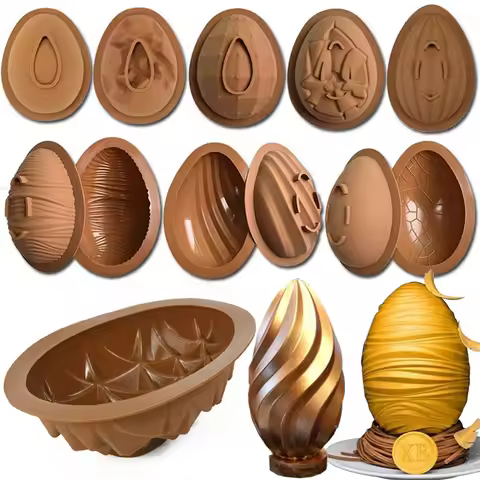 Easter Egg Silicone Mold Half Sphere Shape Cake Chocolate Mold Happy Easter Party Decor Knock Chocol