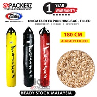 Fairtex 180cm 45KG Filled Heavy Punching Bag Siap Isi 80cm 100cm 120cm Banana Muaythai Boxing Martia
