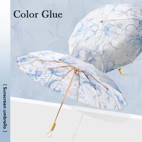 Sunny and Rainy Umbrella,Retro Double Layer Double Flower Sunshade Umbrella for Women, Sun Protectio
