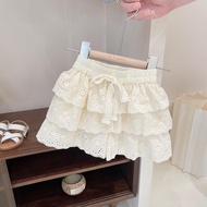 Kids Shorts Girl Cotton Shorts Bubble Skirt Beige Culottes Pants Hot Pants