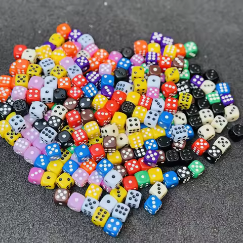 20Pcs/Set 12mm Opaque Colorful Acrylic Round Corner 6 Sided D6 Point Dice For Family Board Games