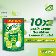 Sunlight Sabun Cuci Piring Jeruk Nipis 650ml - Sunlight Lime New Pouch 650ml