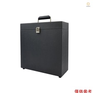 Ado)Vinyl Record Storage Box Portable Vinyl Record Storage and Carrying Case with Lids and Handle Du