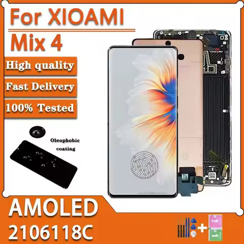 6.67'AMOLED For Xiaomi Mix 4 2106118C LCD Display Touch Panel Screen Digitizer Assembly For Xiaomi M