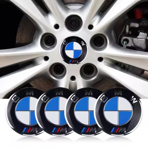 4Pcs Car Styling BMW Emblem Tire Wheel Center Sticker Hub Cap Badge Decals For BMW M Power 1 3 4 5 6