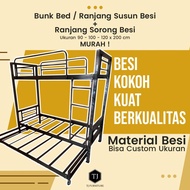 Ranjang Besi Susun + Sorong / Bunk Bed Minimalis (Bisa Custom Ukuran)*