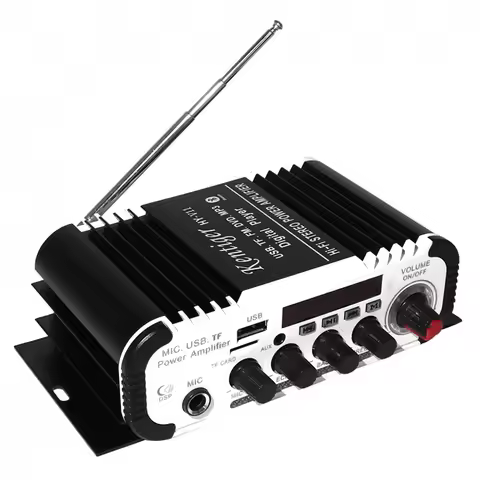 Support 6.5mm Mic Bluetooth Karaoke Amplifier USB TF FM AUX dac Speaker Amplificador