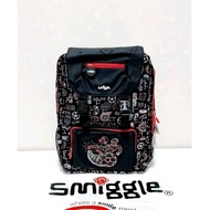 (ORIGINAL) Smiggle Away Attach Foldover Backpack/SD/SMP Children's Backpack - Black