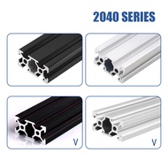 2040 Aluminum Profile Extrusion Anodized Silver/Black T-slot/V-slot European Standard Linear Rail Le