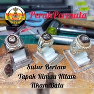 Cincin Teras Sulur Bertam Tikam Batu Tapak Rimau Hitam / produk viral termurah teristimewa cincin Le