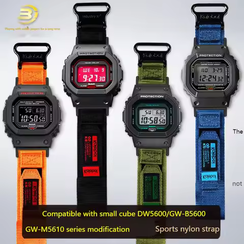 For Casio Small Square Series DW-5600 GW-M5610 GW-B5600 G-5600 GW-5000 Modified Nylon Canvas Sports 