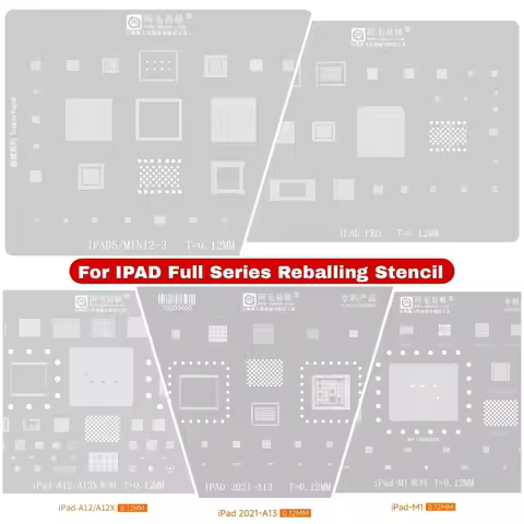 CPU RAM M1 M2 A13 A9 A10X A14 339S01086 339S00833 BGA Reballing Stencil FOR iPad2/3/4/5/6/PRO iPadmi