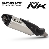 Motorcycle Exhaust Carbon Muffler with DB Killer Slip on Line For CFMOTO 800NK NK800 AKRAPOVIC Muffl