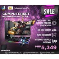 Computer Set HP ELitedesk 705 G2 SFF AMD A8-8600 5th Gen 3.0hz 4gb 250gb 17 inches LCD