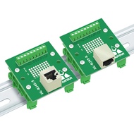 RJ45 Horizontal and Vertical Female Breakout Board RJ-45 Splitter RJ45 Adapter Din Rail Mounting