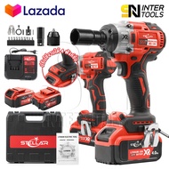 STELLAR 2in1 บล็อกแบต & สว่าน 199V รุ่นใหม่! มอเตอร์ BRUSHLESS ไร้แปรงถ่าน พร้อมแบตเตอรี่ Li-ion 2 ก