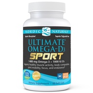 Ultimate Omega-D3 Sport, Lemon - 60 Soft Gels - 1480 mg Omega-3 + 1000 IU Vitamin D3 - NSF Certified