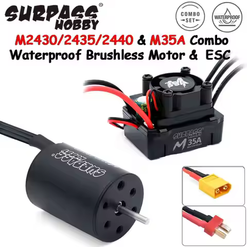 SURPASS HOBBY Waterproof Combo M2430/2435/2440 Brushless Motor W/ M35A ESC 2S for Wltoys 1/16 1/18 R