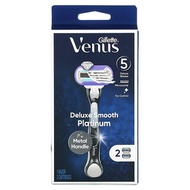 Gillette, Venus, Deluxe Smooth Platinum, 1 Razor, 2 Cartridges