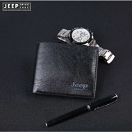 JEEP SPIRIT 1941 ESTD Men's leather wallet Slim double credit card holder Slim double clutch wallet