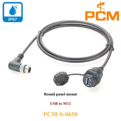 Waterproof USB 3.0 to M12 B code 5 pin connection cable with dust cover, compatible with EC9125, EC2