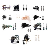 1920s Flapper Costume Set - Feather & Pearl Accessories