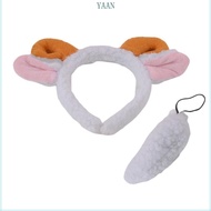 YAAN Sheep Ears Headband and Tail Animal Sheep Cosplay Costume for Kids Adults Halloween Birthday Pa