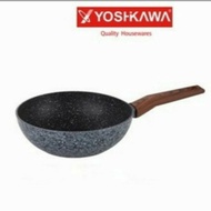 Yoshikawa Non-Stick Induction Marble Wok Pan 30cm
