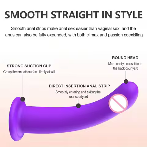 Silicone Prostate Massager with Strong Suction Cup, Male G-Spot Stimulator, Flexible Anal Plug for B