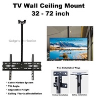 SM 32 to 72 Inch LCD TV Wall Ceiling Mount Bracket Holder Adjustable Height Tilt Angle Cable Hidden 