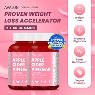 [2 Bottle] AVALON Apple Cider Vinegar Gummies | Low Cal & Vegan Weight Loss | Detox ACV Gummies 苹果醋