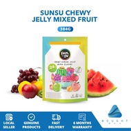 Sunsu Chewy Jelly Mixed Fruit 384g – Assorted Flavored Gummies, Soft Texture, Fun & Fruity Snack