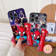 Cool Phone Case For OPPO A16 A16S A54S A16K A16E A35 A15 A15S A9 A5 A31 2020 A12 A5S A7 A37 Neo9 A57 2016 A39 F1S F3 R17 R15 Jumping Spiderman Phone Case With Pendant