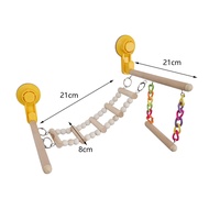 Suction Cup Wood Parrot Stand Hanging Bird Toy Window Shower Perch Toy for Budgie Bluebirds Hummingb