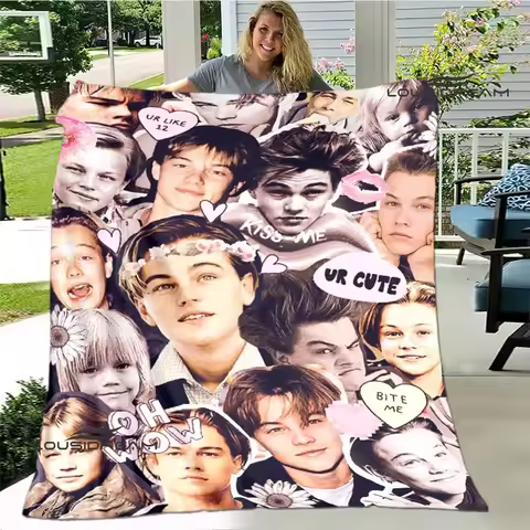 Titanic Leonardo DiCaprio printed blanket Warm blanket soft and comfortable home travel bed blanket 