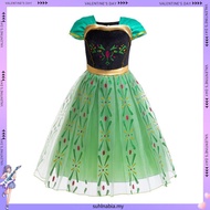 Xie Dress Princess Anna Frozen Green Cosplay Costume Birthday Clothes