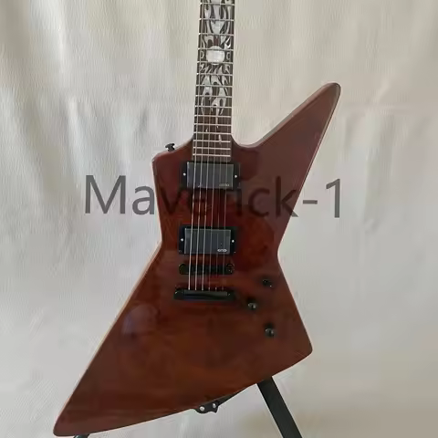 Original Wood Color EMG Pickups Explorer Electric Guitar Mahogany Body Rosewood Fretboard