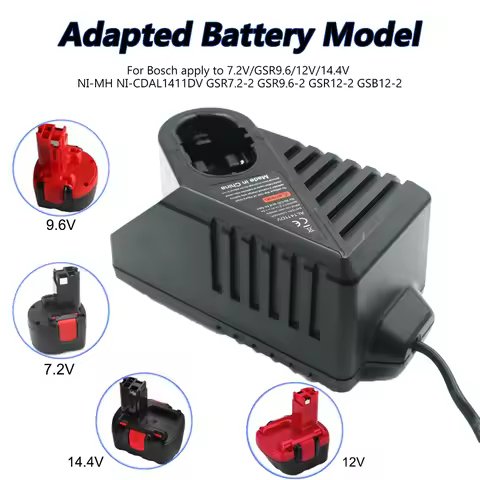 New Replacement for BOSCH Charger NIHM NiCd Battery 7.2V 9.6V Charger GDR12V GSB12V GSB14.4V GSR 7.2
