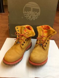 Timberland Boots ,8764R 經典小麥黃配橙色鞋帶 反折靴