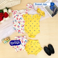 3-15 MONTHS BABY SET JEJE BABY ROMPER INCLUDING HEADBAND by LITTLE KODA (3 IN 1 SET) (SNI) newborn b