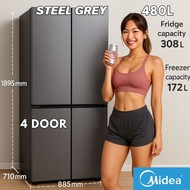 Midea Refrigerator 480L 570L 605L β Inverter Fridge Auto De-Frost Energy Saving 10-Year Compressor W