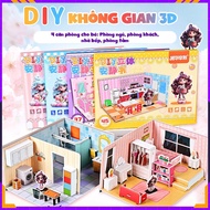 Solid Large Size 3D Space Assembly Educational Toy - Doll House Intellectual Puzzle Design For Children
