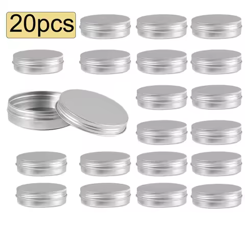 1/10/20 pcs 3.34 Ounce Aluminum Tin Jar Refillable Containers 100ml Aluminum Screw Lid Round Tin Con