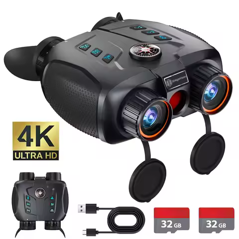 VRNV331 Naked Eye 3D VR Digital Tactical Telescope Camera 4K UHD Infrared Night Vision Binoculars fo