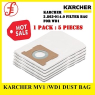 Karcher WD 1 / MV 1 Vacuum Cleaner Filter Bag 2.863-014.0 \ HITACHI cv-sh20v \ CV-T40 DUST BAG