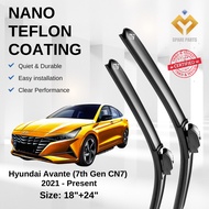 Hyundai Avante (7th Gen CN7) 2021 - Present Premium Japan Tech Car Wiper Accessories 18”+24” Univers