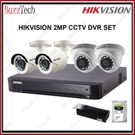 BuzzTech HIKVISION FULL HD 1080P 2MP (Analog Wire) CCTV DVR SET Support Night Vision HIK WIRED CCTV 