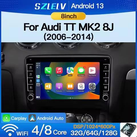 8 inch Android13 Auto Play Carplay Audio For Audi TT MK2 8J Bluetooth GPS Car Radio 2 Din Touch Vide