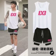 American Style 3X3 North Carolina Blue Vest Fake Two-Piece Shorts Suit Summer Quick-Drying Basketbal