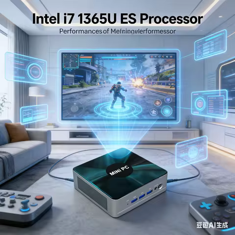 Cheap Home/Gaming Mini PC Intel i7 1365U ES 10 Cores Thunderbolt 4 2*DDR5 2*2.5G LAN Firewall Comput